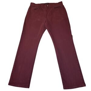 Lucky Brand 410 Jeans Mens Size 34x30 Athletic Straight Maroon Stretch Denim